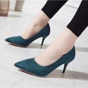 DOLCE VITA Teal Suede Yani Stiletto Pumps Size 9.5